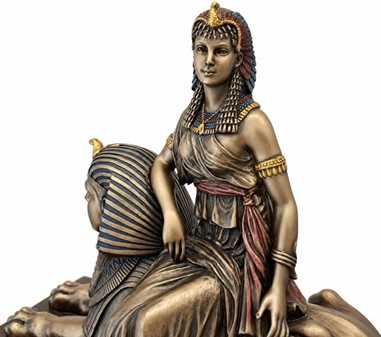 Kleopatra og Sfinks Bronze Statue: Tidløs Elegance til Dit Rum