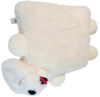 GAVE TIL BØRN. Sjove uldpude til børn og baby - bløde hvid fårehund