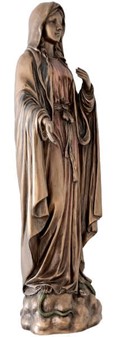 JOMFRU MARIA. Smuk bronzefigur til katolske og religiøs julegaveide