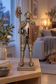 Ridderfigur i Bronze – Middelalderlig Dekoration til Hjem og Kontor