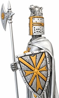 HISTORISKE FIGURER. Tempelridder - unik middelalder ridder skulptur