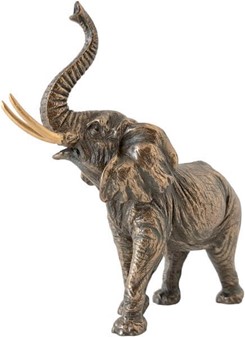Elefantfigur Bronze. Smuk dekoration, symbol på lykke og velstand
