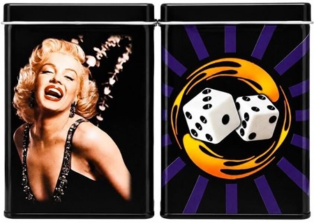 Cigaretetui Metal med Marilyn Monroe og Lucky Dice. To stk i Sæt