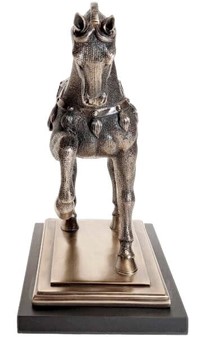 Gave til Rytter. Bronze Hestefigur. Symbol på Styrke, Frihed, Skønhed