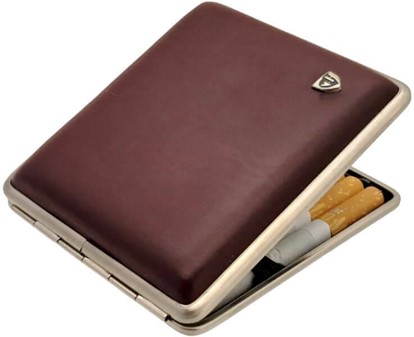 DEN PERFEKTE GAVE TIL HAM. Stilfulde, mørkebrun læder cigaretetui VH
