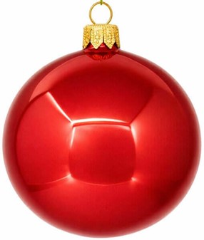 Spektakulær polske glas julekugler i intens rød blank, Ø 8 cm 6 stk