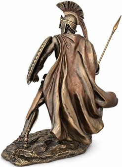 Leonidas Figur. Imponerende Spartanske Konge i Bronze