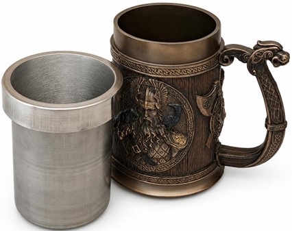 Eksklusivt Ølkrus med Nordiske Guder – Drik med Odin og Thor