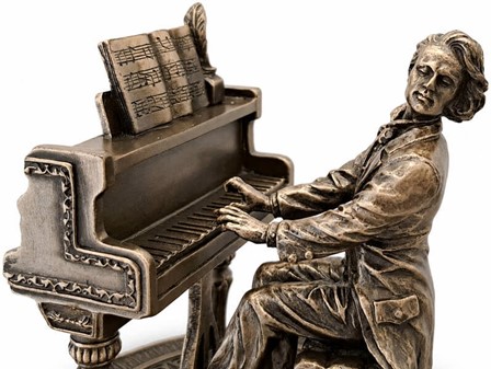 Eksklusiv Chopin Spilledåse Figur. En Tidløs Gave til Musikelskeren