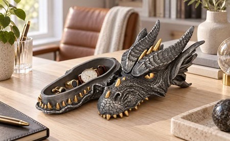 Herre Smykkeskrin. Drage – Unik Fantasy Figur og Gave til Ham