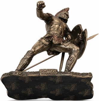 ACHILLES. Statuette af helten trojanerkrigen til hjemmet dekoration