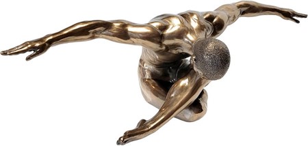 FIGUR MAND. Flot bronzeskulptur af nøgen mand i kunstnerisk stilling