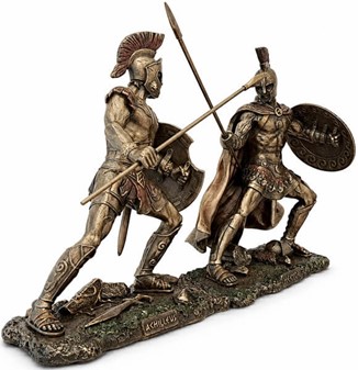 ACHILLES. Statuette af helten trojanerkrigen til hjemmet dekoration