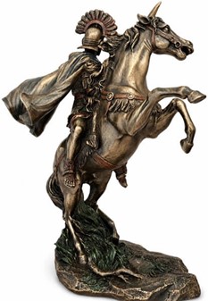 GAVE HAM. Imporedende bronze skulptur af Romerske centurion på hest