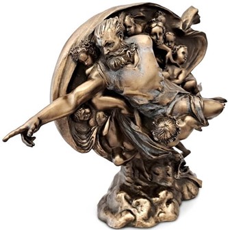 Skabelsen af Adam. Klassisk Bronzeskulptur, der ånder liv i dit hjem