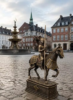 Middelalderridder på hest – majestætisk bronzefigur til hjemmet