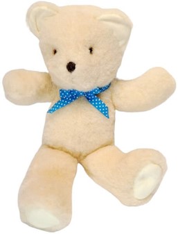 BAMSE. Charmerende hvide sovebamse lavet af ægte merinould, 289 kr