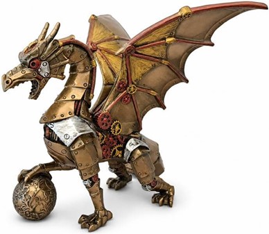 JULEGAVE IDE. Fantastisk drage figur bronze i Steampunk stil