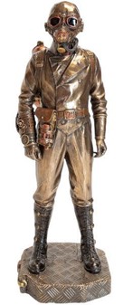 Steampunk Aeronaut Figur: Unikt Bronze Kunstværk til Indretning
