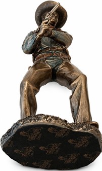 Cowboy figur i bronze finish. Vilde vestens sjæl til dit hjem