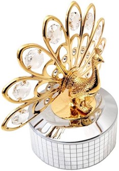 BILLIG BRYLLUPSGAVE. Spilledåse med påfugl og Swarovski krystaller