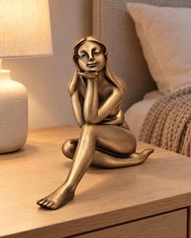 Lille figur, stor følelse. Bronzeinspiration af siddende nøgen pige