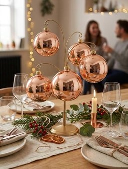 Laksefarvede julekugler, fordi dit juletræ fortjener glam! Ø 8cm 6 stk