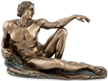 Skabelsen af Adam. Klassisk Bronzeskulptur, der ånder liv i dit hjem