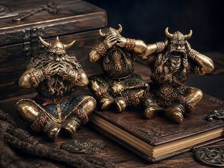 STUDENTERGAVER TIL HAM. FigurDe Treer af de tre kloge vikinger krigere