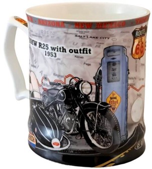 KRUS MED BILLEDE. Eksklusivt Porcelænskrus med BMW R25 Motorcykel