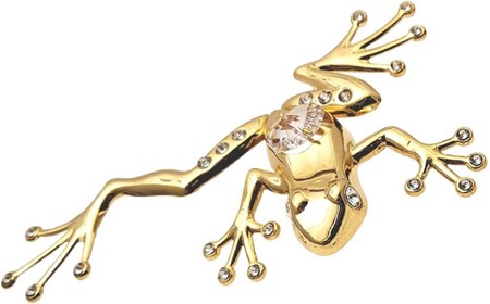 GAVER TIL MOR. Frø belagt med 24 karat guld med Swarovski krystaller