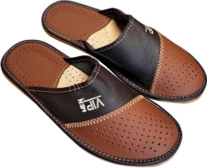 HERRE HJEMMESKO LÆDER. Billige klassisk slippers herre, kun 159 kr