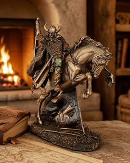 Dekorativ Viking Figur på Hest – Perfekt Gave til Far, der Har Alt