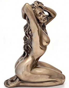 GAVER TIL MANDEN DER IKKE ØNSKER SIG NOGET. Bronze figur nøgen kvinde