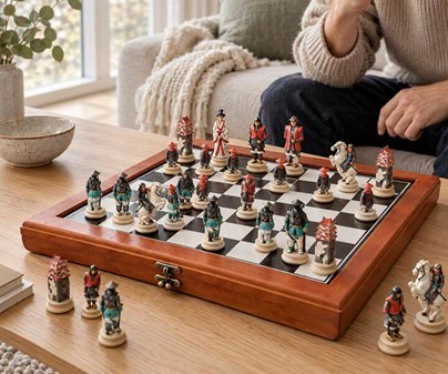 FØDSELSDAGSGAVE TIL HAM. Spændende skak med samurai krigere figurer
