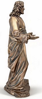 JESUS FIGUR. Katolske, religiøs julegaveide i form Kristus bronzefigur