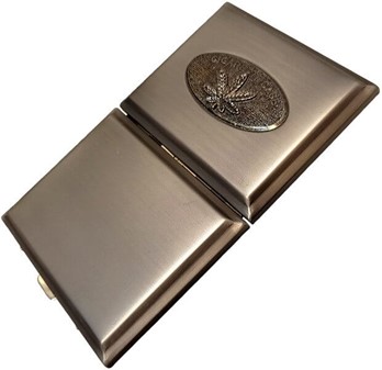 CIGARETETUI 18 STK. Etui til standard cigaretter dekoreret hampblad