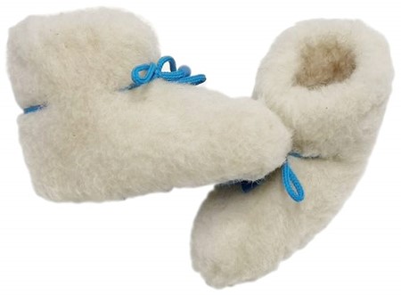 BABY ULD HJEMMESKO BILLIG. Varme hvide rulamssutsko baby. Kun 89 kr