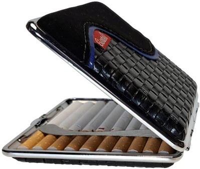 Billige, Elegant Læder Cigaretetui i sort til 20 Cigaretter