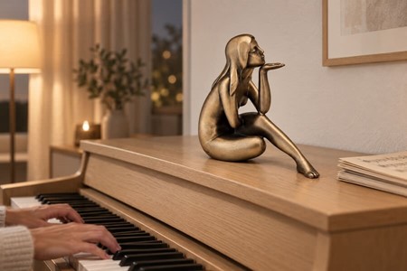 Lille figur, stor følelse. Bronzeinspiration af siddende nøgen pige