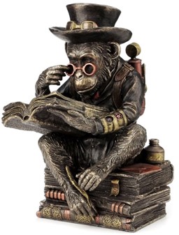 STUDERENDE GAVE. Chimpanse videnskabsmand - Steampunk figur