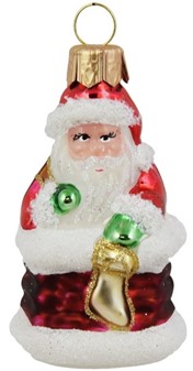 Glas figur af imponerende julemand til at skorsten og på juletræet
