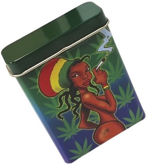 ETUI TIL HJEMMERULLET CIGARETTER. 4 stk. metal etui til cigaretpakke