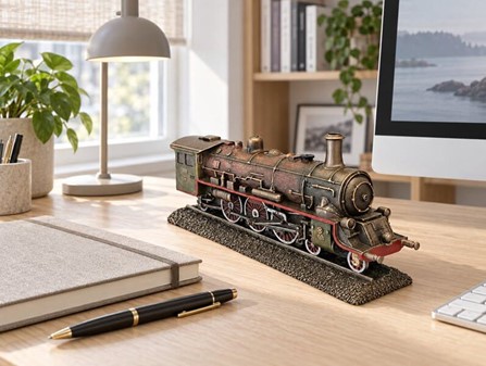 Steampunk Damplokomotiv Figur – En nostalgisk rejse i miniature!
