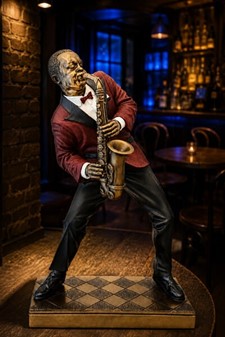 Unik Jazz Saxofonist Figur. Kunst, Passion og Perfekt Gave til Musiker