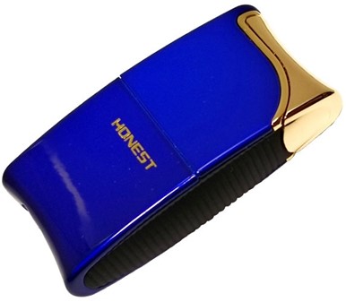 GAVE TIL VENINDE. Unik og billig blå gaslighter med gylden finish