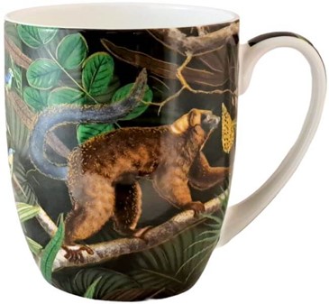 KOPPER MED BILLEDE. To kopper i eksotisk humør. Junglemotiv og lemurer