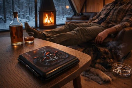 Cigaret Etui Metal med Chopper Motiv – Den perfekte gave til mænd