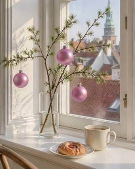Glamourøs polske glas juletræskugler i lavendelfarve, Ø 8 cm 6 stk