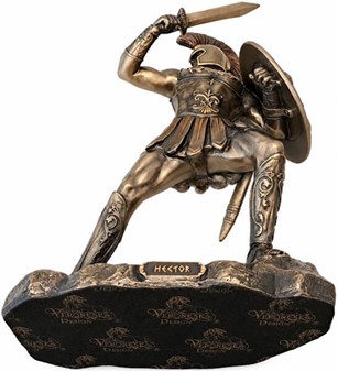 GRÆSKE HELTE. Bronze figur af Hektor den tapreste af trojanske krigere